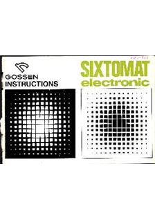 Gossen Sixtomat electronic manual. Camera Instructions.